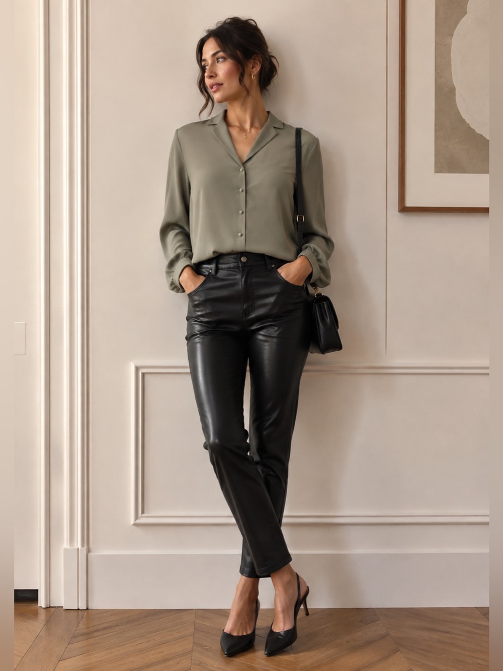 Aritzia Wilfred Button Front Blouse
Sage Gray / Putty‎ / Soft Olive Gray.